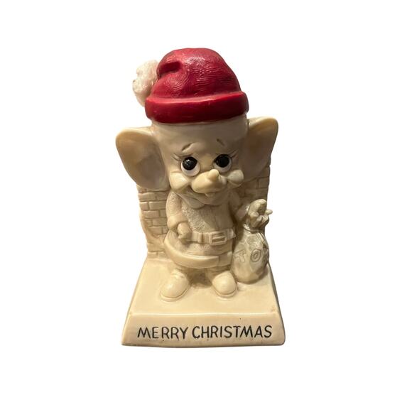 Vintage Santa Mouse Russ Wallace Berrie  Figurine 1969 Merry Christmas - Picture 1 of 4